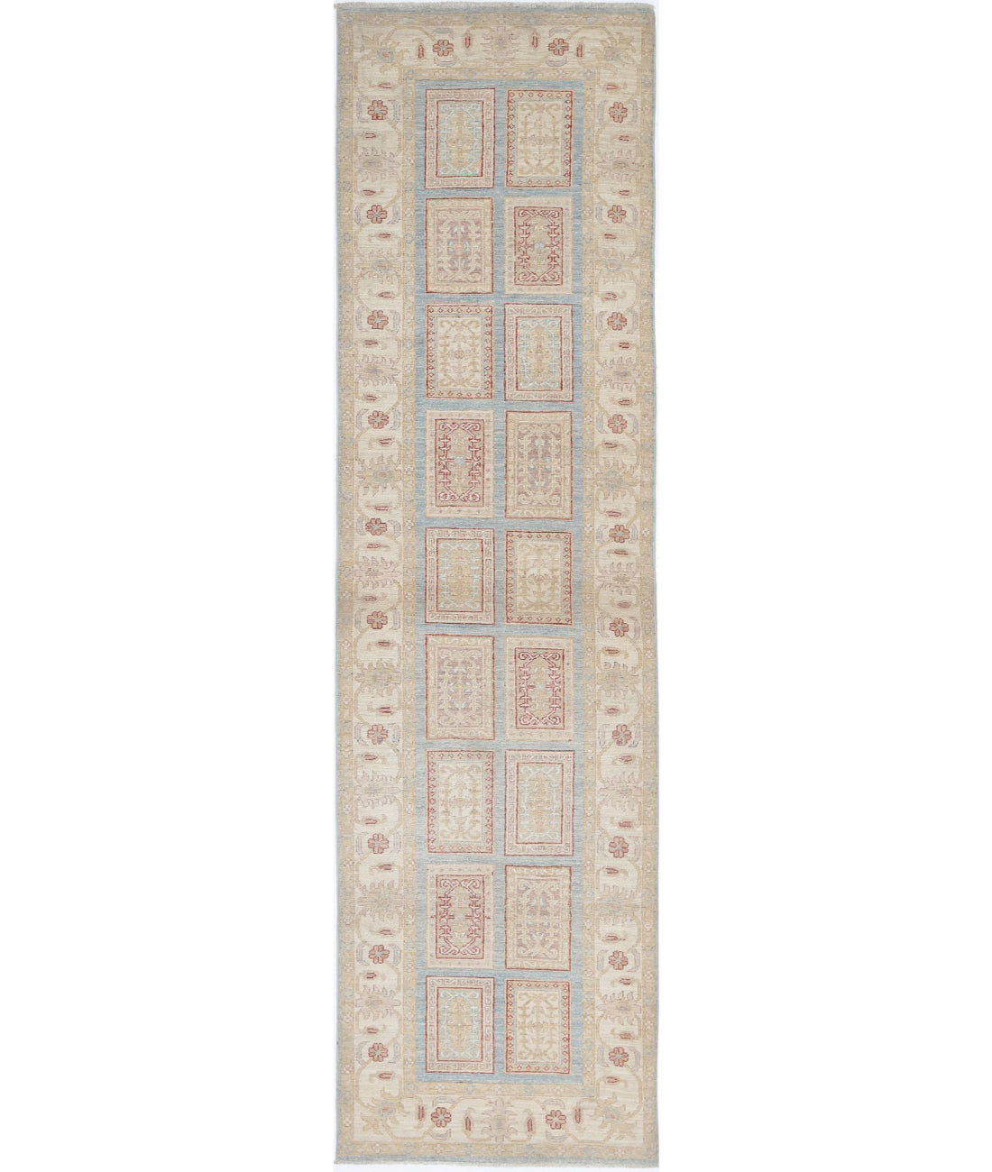 Serenity 2'8'' X 10'2'' Hand-Knotted Wool Rug 2'8'' x 10'2'' (80 X 305) / Blue / Ivory