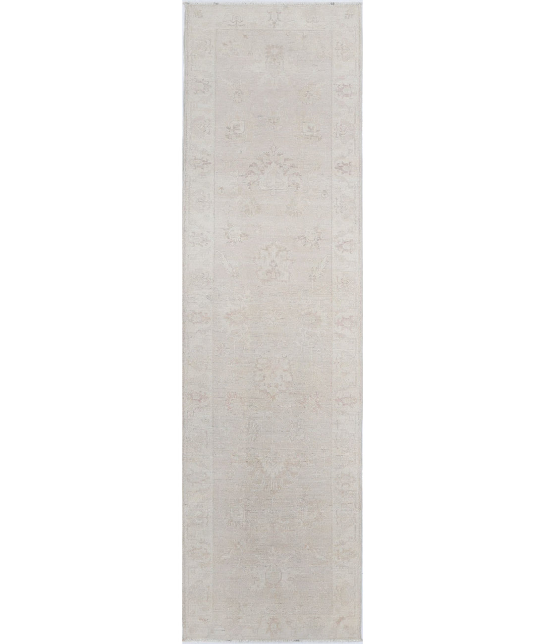 Serenity 2'8'' X 9'5'' Hand-Knotted Wool Rug 2'8'' x 9'5'' (80 X 283) / Grey / Ivory