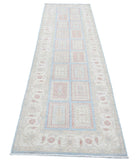 Serenity 2'7'' X 10'6'' Hand-Knotted Wool Rug 2'7'' x 10'6'' (78 X 315) / Blue / Ivory