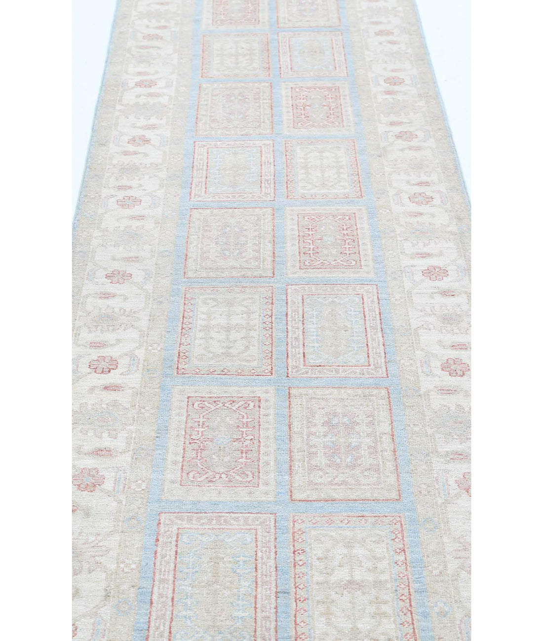 Serenity 2'7'' X 10'6'' Hand-Knotted Wool Rug 2'7'' x 10'6'' (78 X 315) / Blue / Ivory