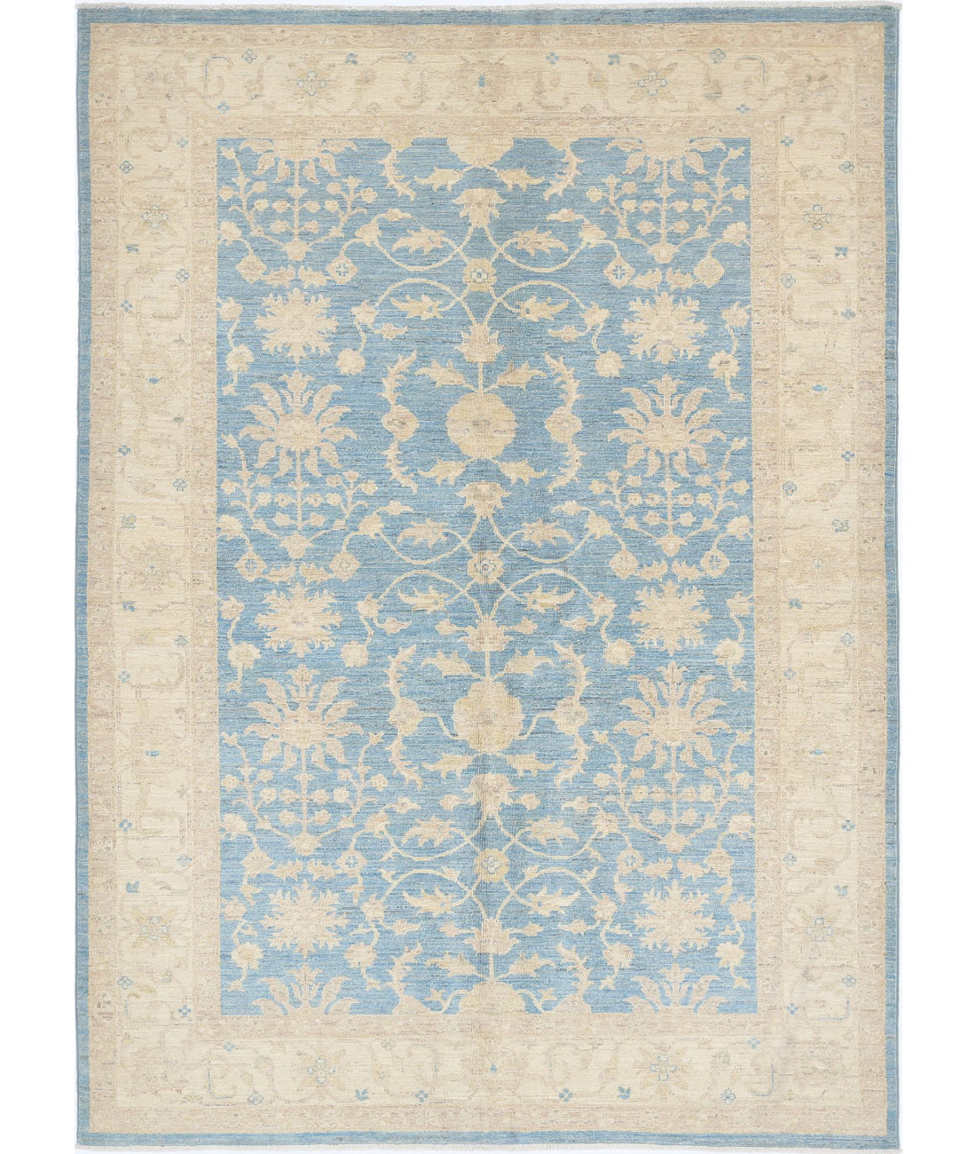 Serenity 5'7'' X 7'11'' Hand-Knotted Wool Rug 5'7'' x 7'11'' (168 X 238) / Blue / Ivory