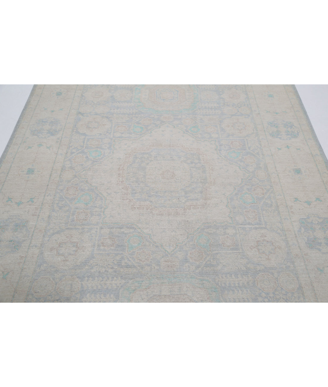 Serenity 6'0'' X 8'6'' Hand-Knotted Wool Rug 6'0'' x 8'6'' (180 X 255) / Blue / Ivory