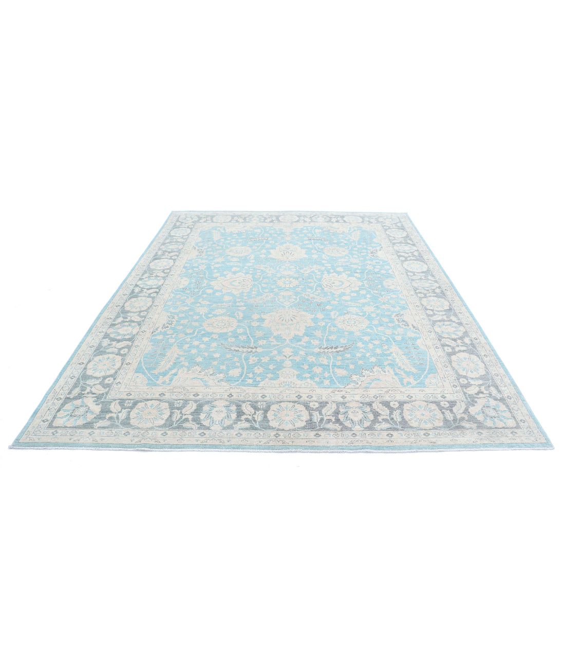 Serenity 7'11'' X 9'7'' Hand-Knotted Wool Rug 7'11'' x 9'7'' (238 X 288) / Blue / Grey