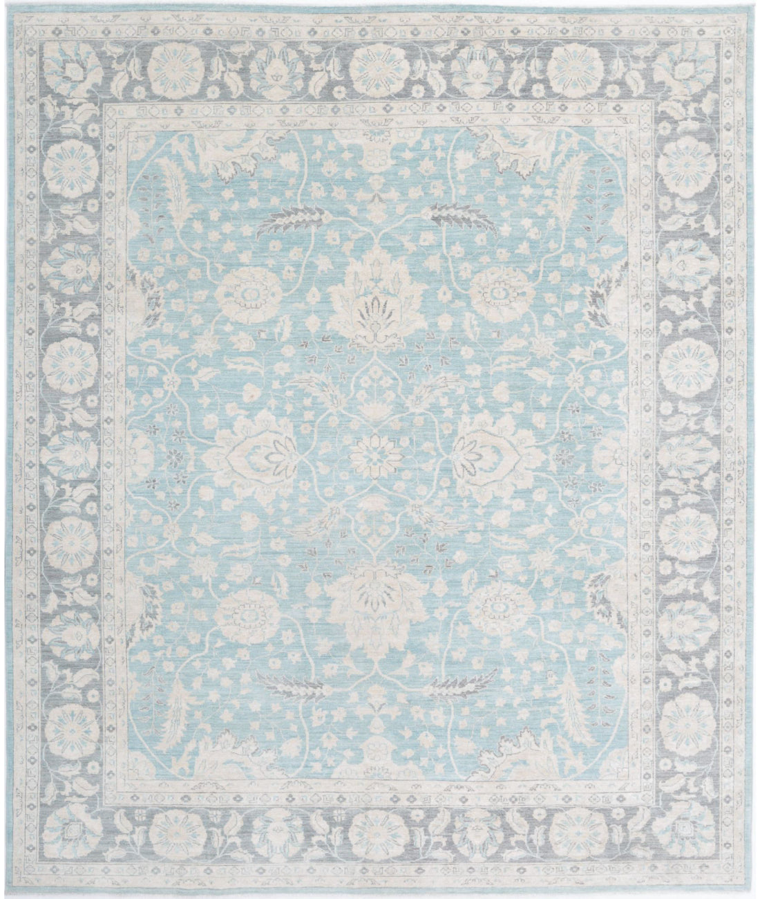 Serenity 7'11'' X 9'7'' Hand-Knotted Wool Rug 7'11'' x 9'7'' (238 X 288) / Blue / Grey