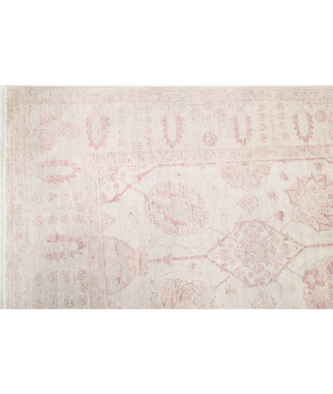 Serenity 8'6'' X 17'5'' Hand-Knotted Wool Rug 8'6'' x 17'5'' (255 X 523) / Ivory / Pink