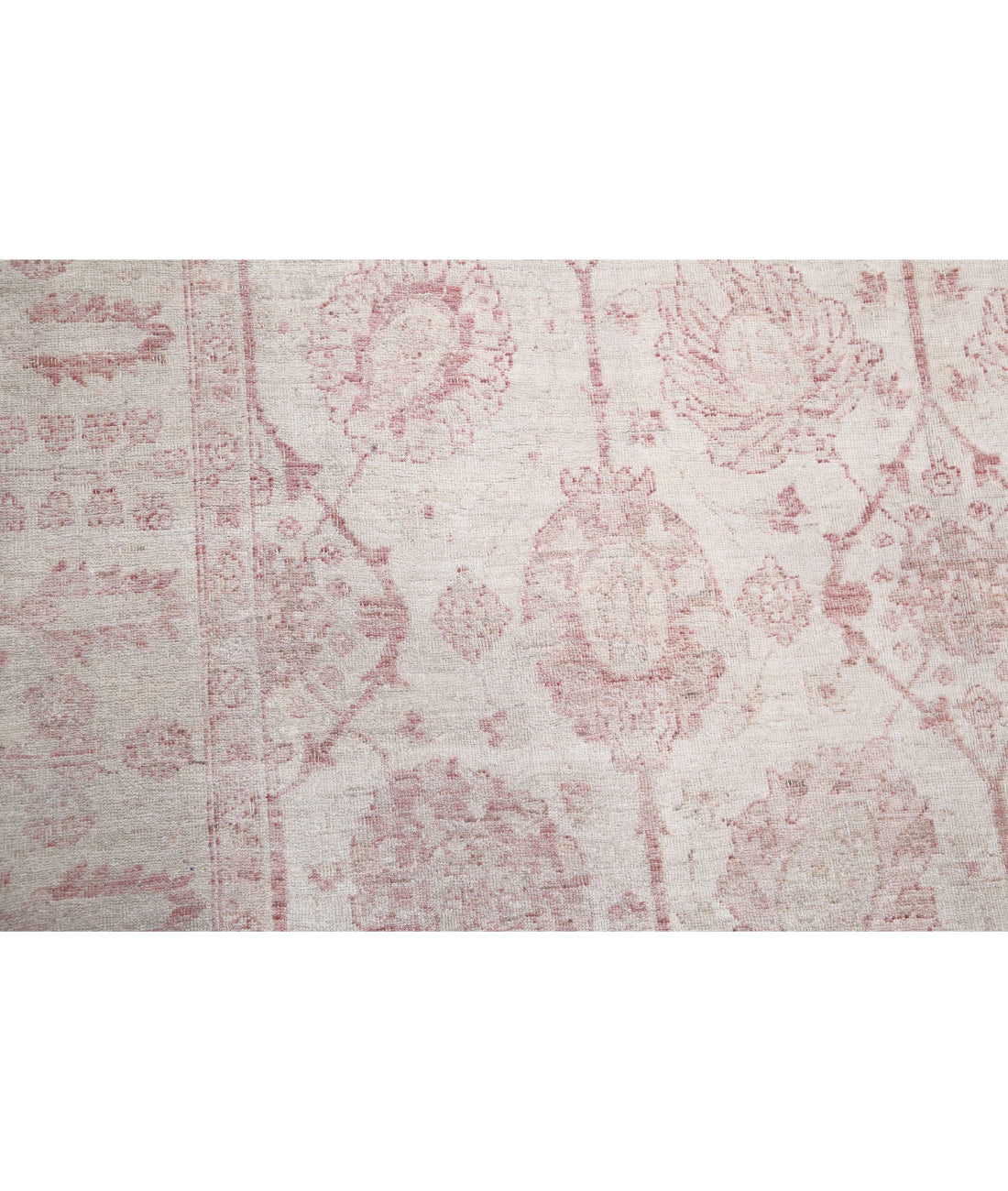 Serenity 8'6'' X 17'5'' Hand-Knotted Wool Rug 8'6'' x 17'5'' (255 X 523) / Ivory / Pink