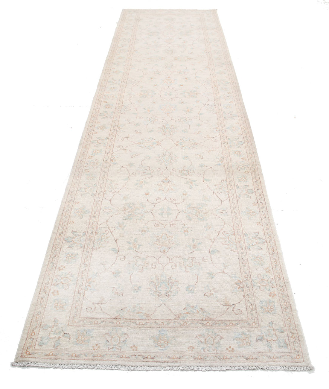 Serenity 3'5'' X 12'8'' Hand-Knotted Wool Rug 3'5'' x 12'8'' (103 X 380) / Ivory / Ivory