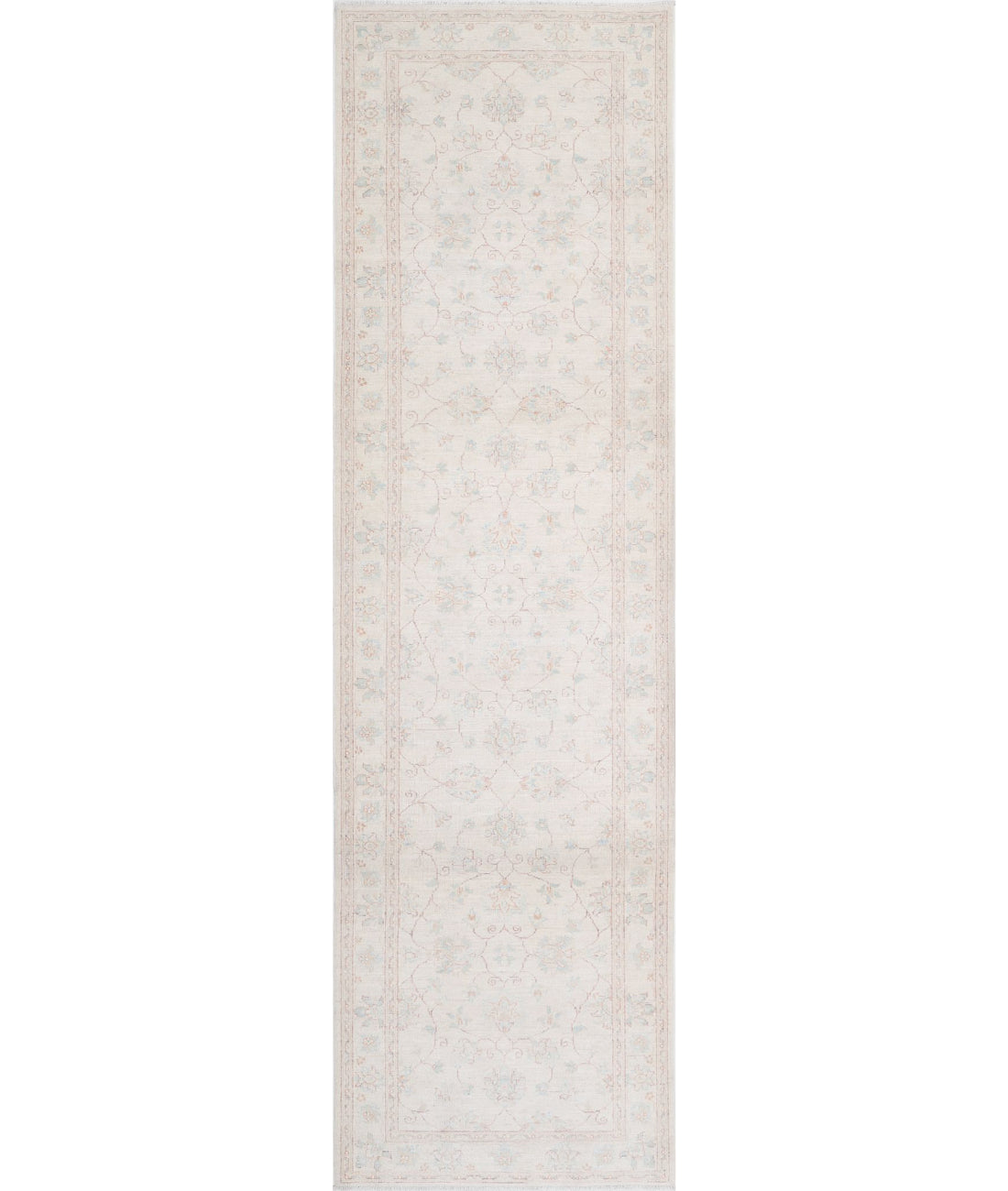 Serenity 3'5'' X 12'8'' Hand-Knotted Wool Rug 3'5'' x 12'8'' (103 X 380) / Ivory / Ivory