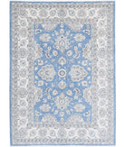 Serenity 4'9'' X 6'9'' Hand-Knotted Wool Rug 4'9'' x 6'9'' (143 X 203) / Blue / Ivory