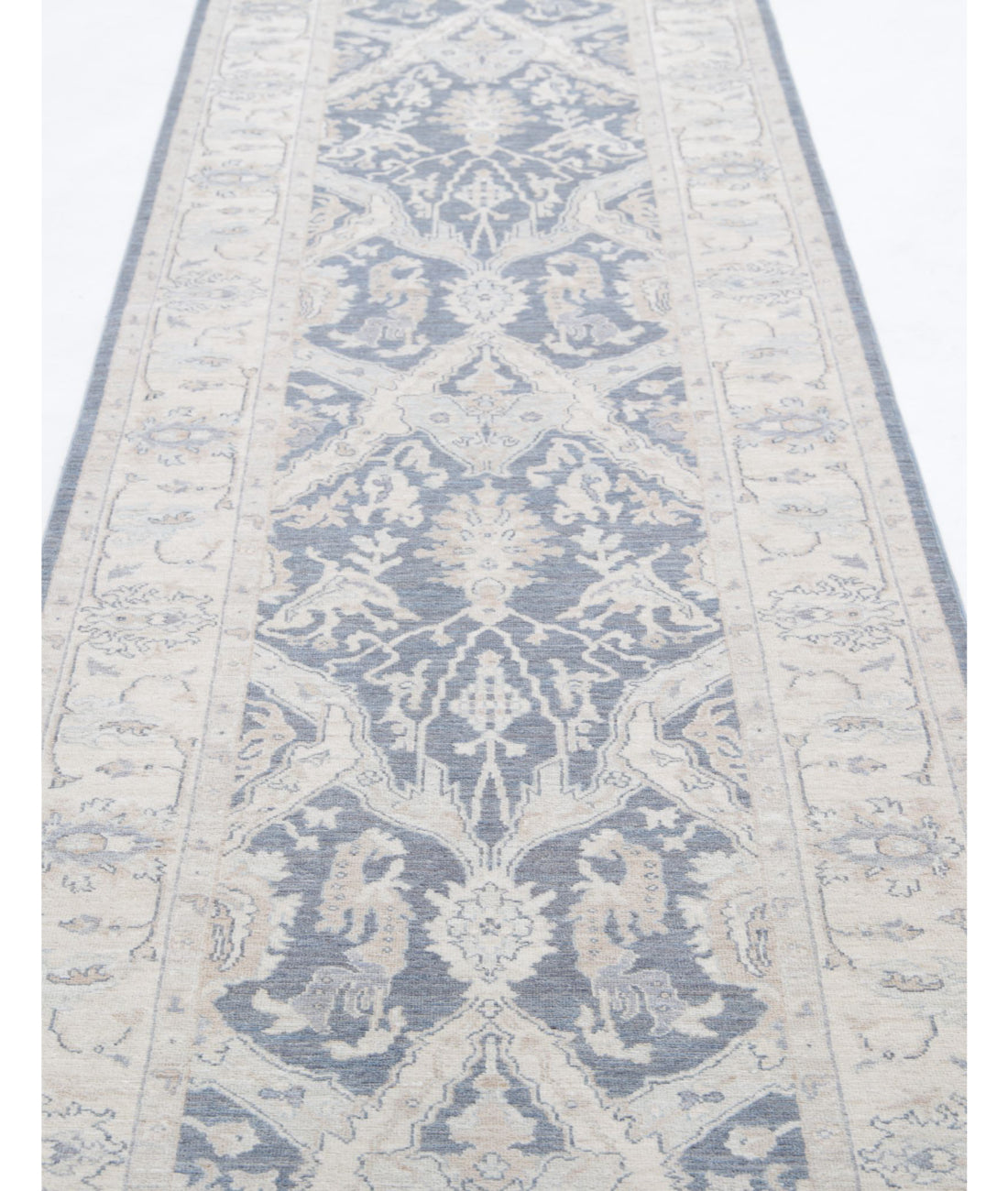 Serenity 3'3'' X 25'6'' Hand-Knotted Wool Rug 3'3'' x 25'6'' (98 X 765) / Grey / Ivory