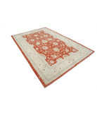 Serenity 6'8'' X 9'9'' Hand-Knotted Wool Rug 6'8'' x 9'9'' (200 X 293) / Red / Ivory