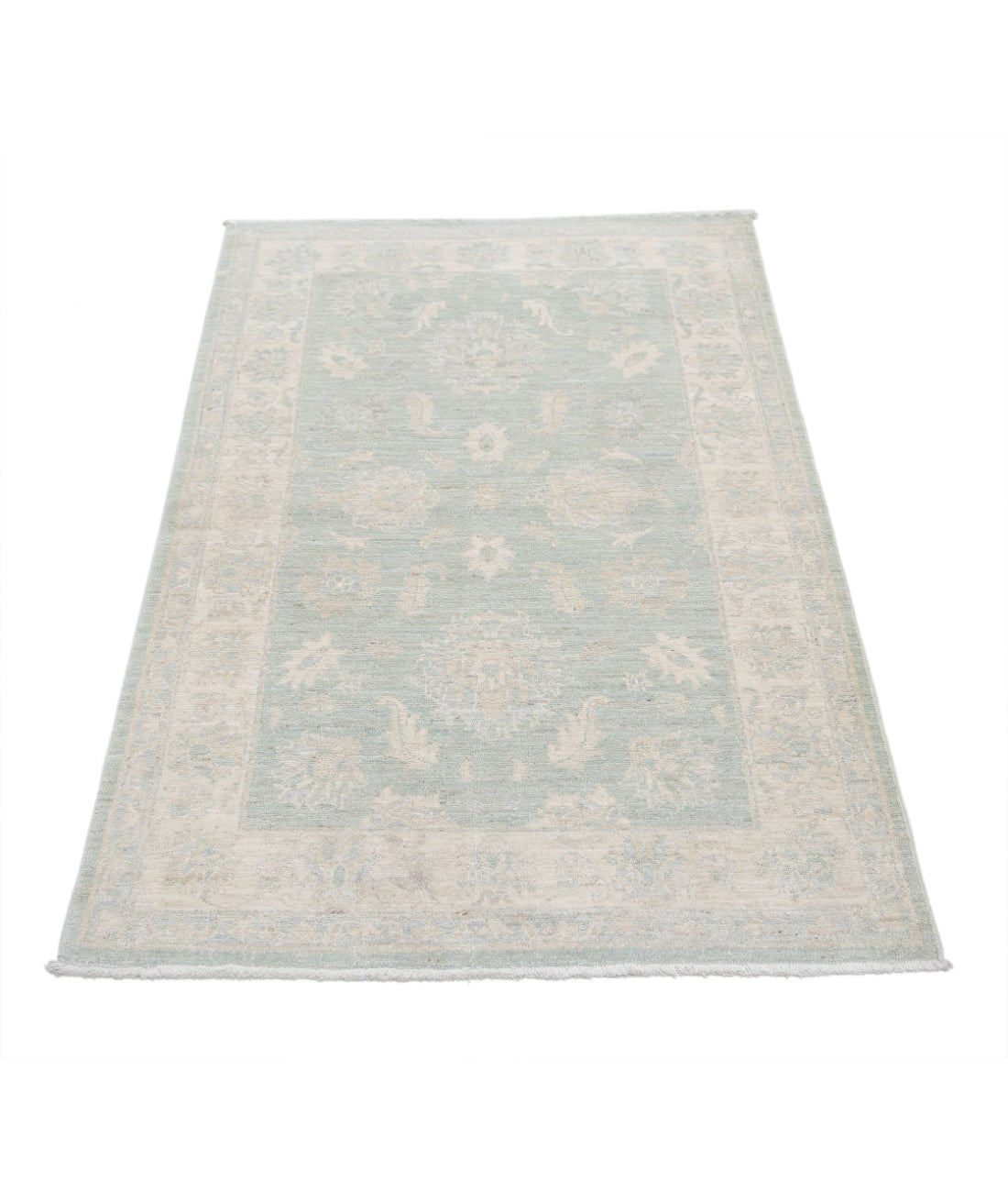 Serenity 3'0'' X 4'7'' Hand-Knotted Wool Rug 3'0'' x 4'7'' (90 X 138) / Green / Ivory