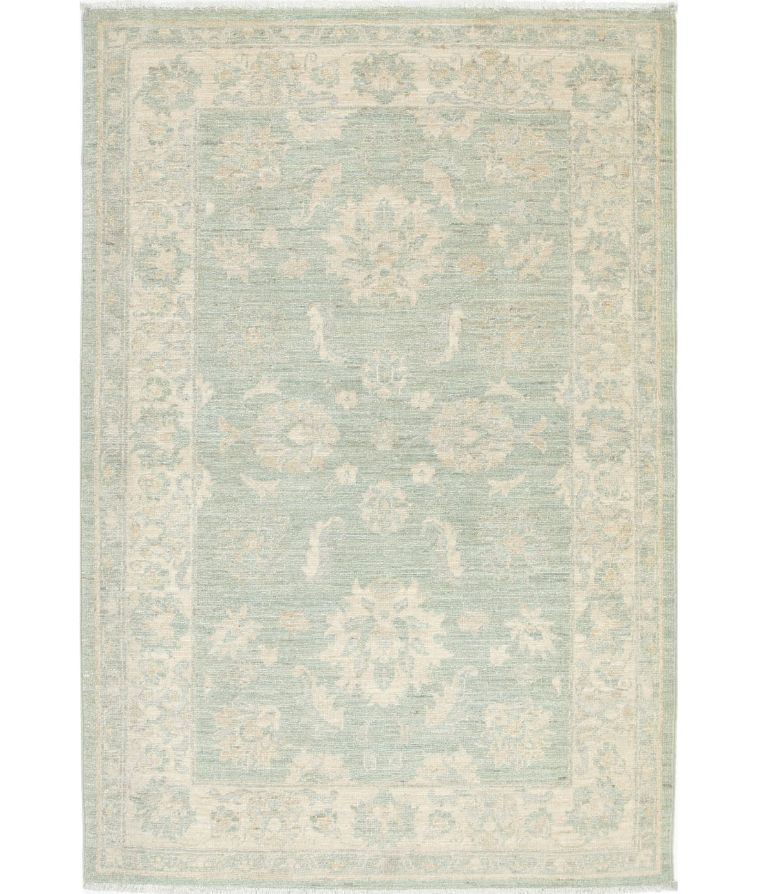 Serenity 3'2'' X 4'9'' Hand-Knotted Wool Rug 3'2'' x 4'9'' (95 X 143) / Green / Ivory