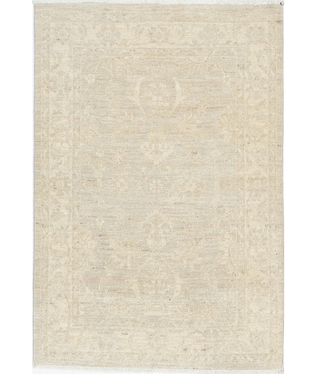 Serenity 2'8'' X 3'10'' Hand-Knotted Wool Rug 2'8'' x 3'10'' (80 X 115) / Grey / Ivory