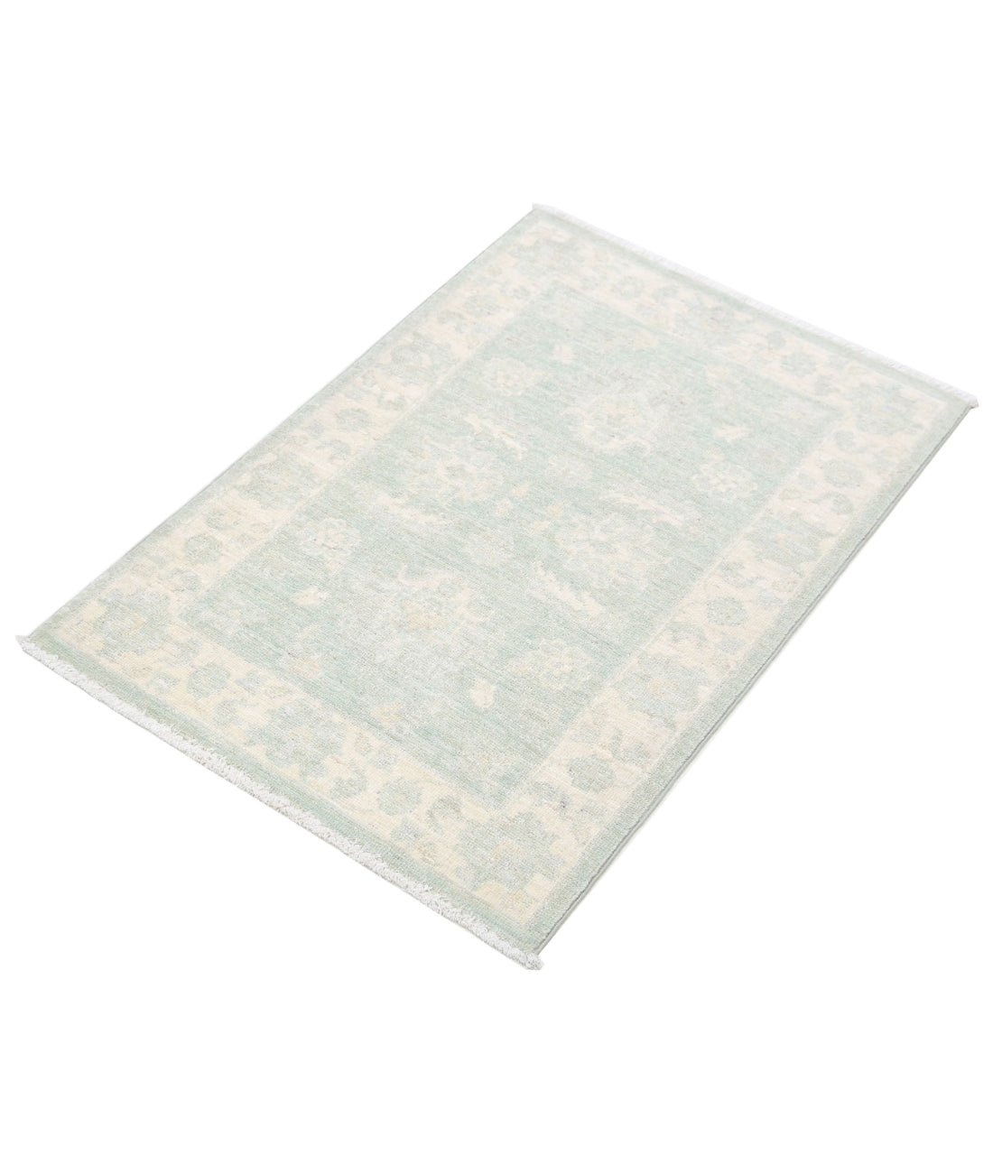 Serenity 2'0'' X 2'11'' Hand-Knotted Wool Rug 2'0'' x 2'11'' (60 X 88) / Green / Ivory