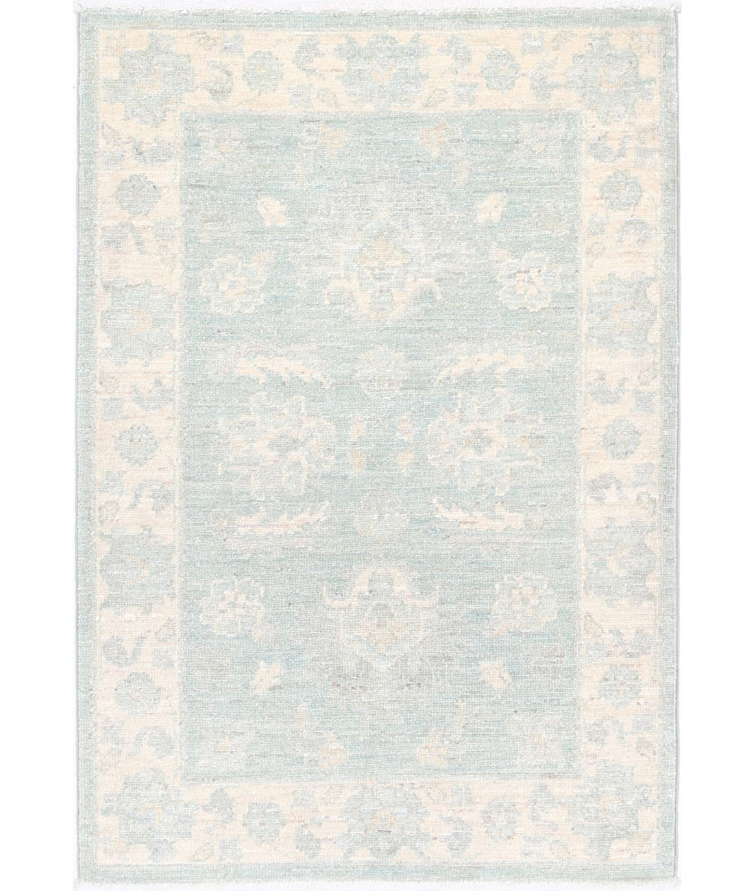 Serenity 2'0'' X 2'11'' Hand-Knotted Wool Rug 2'0'' x 2'11'' (60 X 88) / Green / Ivory