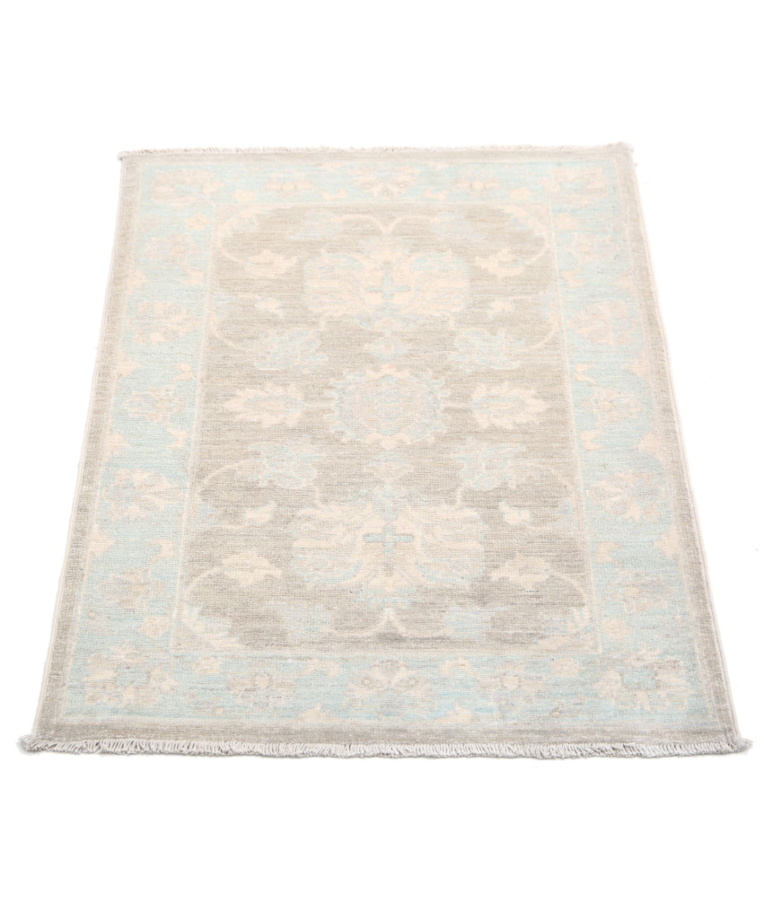 Serenity 2'0'' X 2'10'' Hand-Knotted Wool Rug 2'0'' x 2'10'' (60 X 85) / Brown / Blue