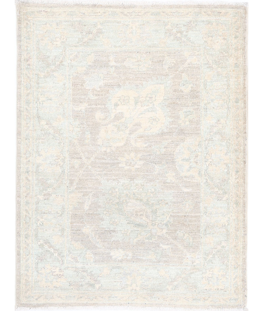 Serenity 2'3'' X 2'11'' Hand-Knotted Wool Rug 2'3'' x 2'11'' (68 X 88) / Brown / Ivory