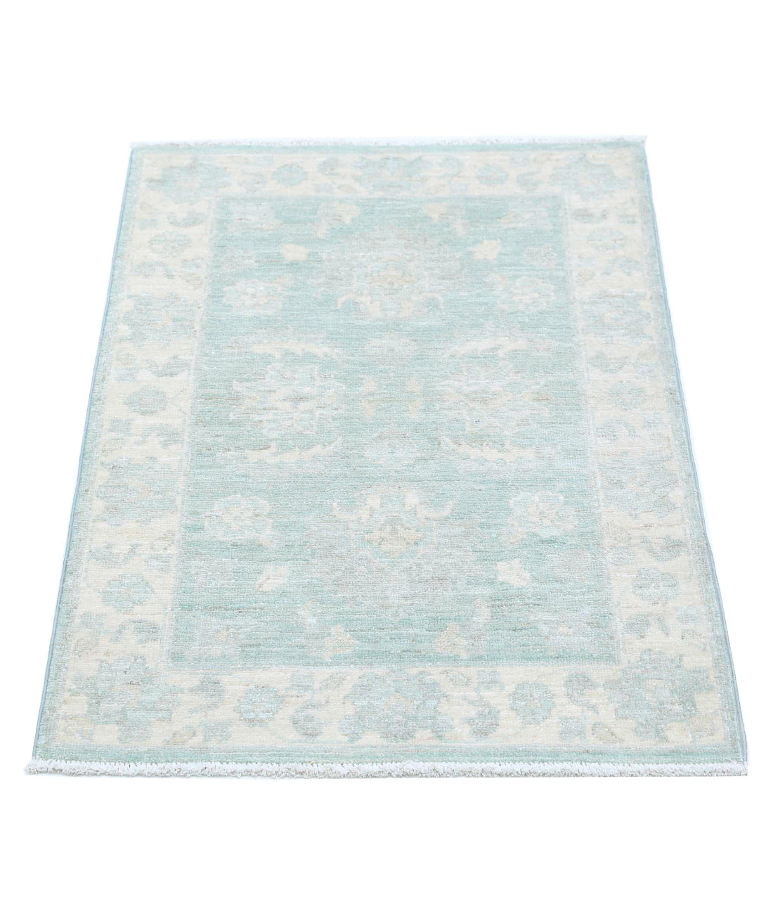 Serenity 2'0'' X 2'11'' Hand-Knotted Wool Rug 2'0'' x 2'11'' (60 X 88) / Green / Ivory