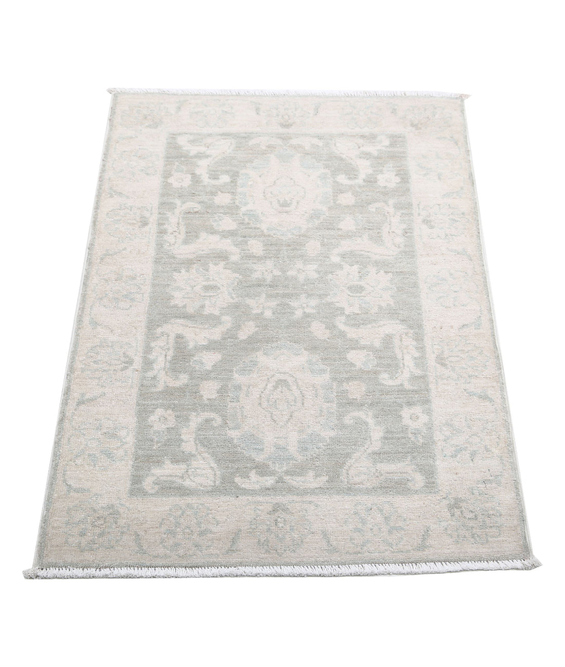 Serenity 2'0'' X 3'0'' Hand-Knotted Wool Rug 2'0'' x 3'0'' (60 X 90) / Grey / Ivory