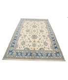 Serenity 5'6'' X 8'1'' Hand-Knotted Wool Rug 5'6'' x 8'1'' (165 X 243) / Ivory / Blue