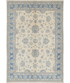 Serenity 5'6'' X 8'1'' Hand-Knotted Wool Rug 5'6'' x 8'1'' (165 X 243) / Ivory / Blue