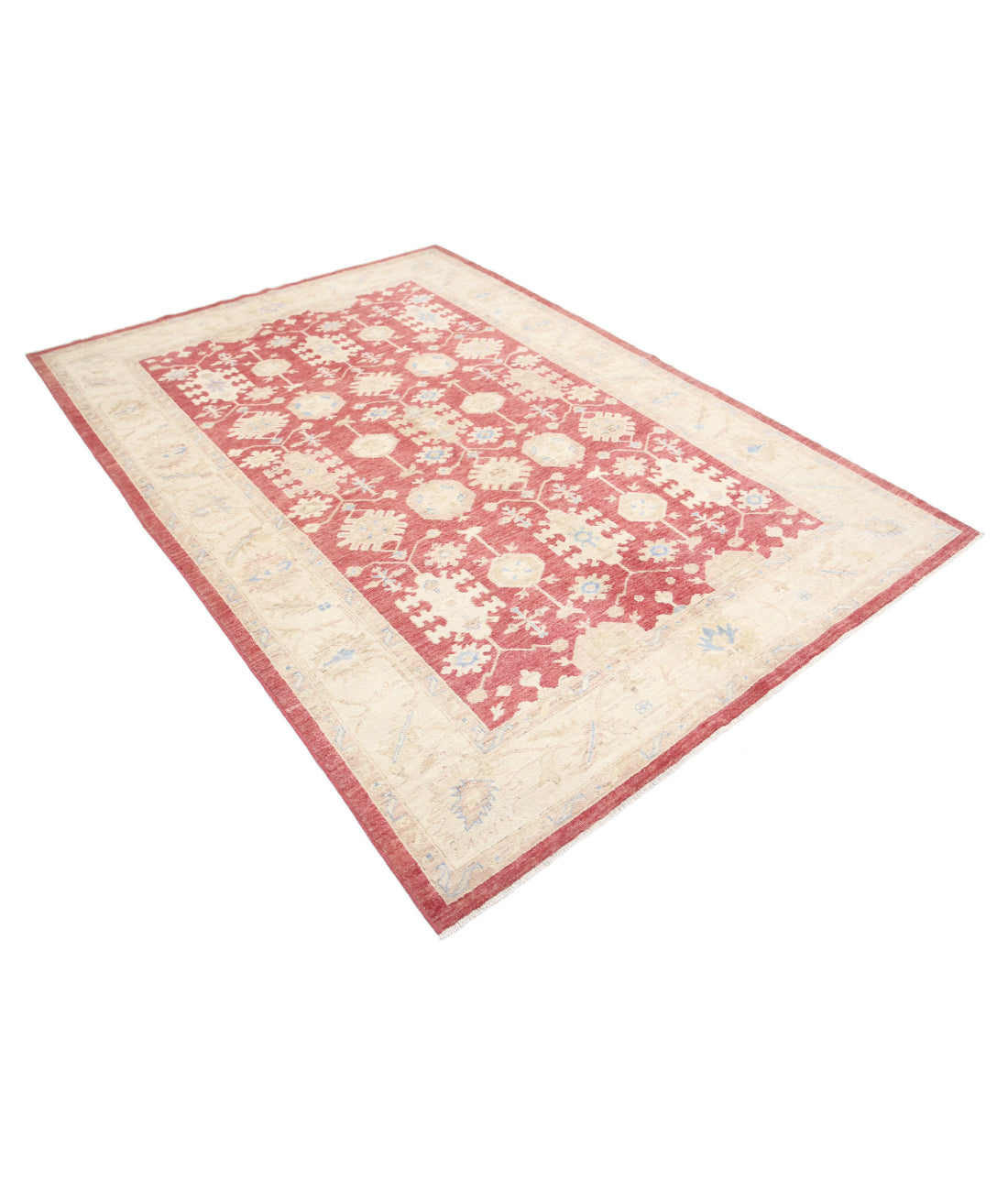 Serenity 5'7'' X 8'0'' Hand-Knotted Wool Rug 5'7'' x 8'0'' (168 X 240) / Red / Ivory