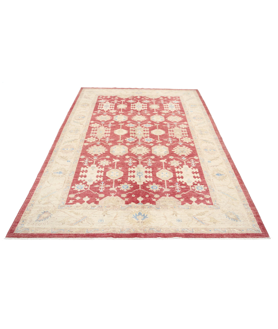 Serenity 5'7'' X 8'0'' Hand-Knotted Wool Rug 5'7'' x 8'0'' (168 X 240) / Red / Ivory