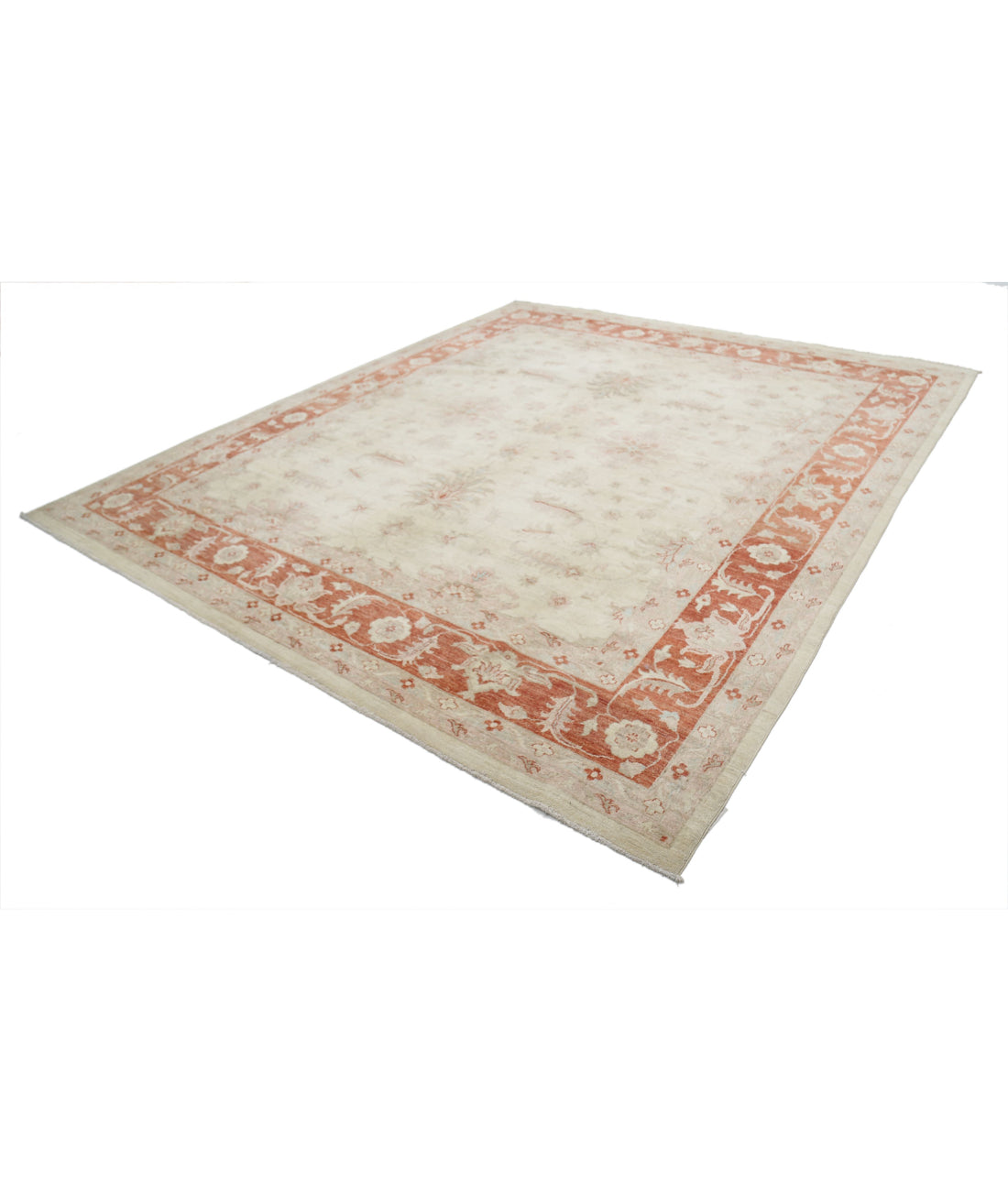 Serenity 9'11'' X 11'6'' Hand-Knotted Wool Rug 9'11'' x 11'6'' (298 X 345) / Ivory / Red