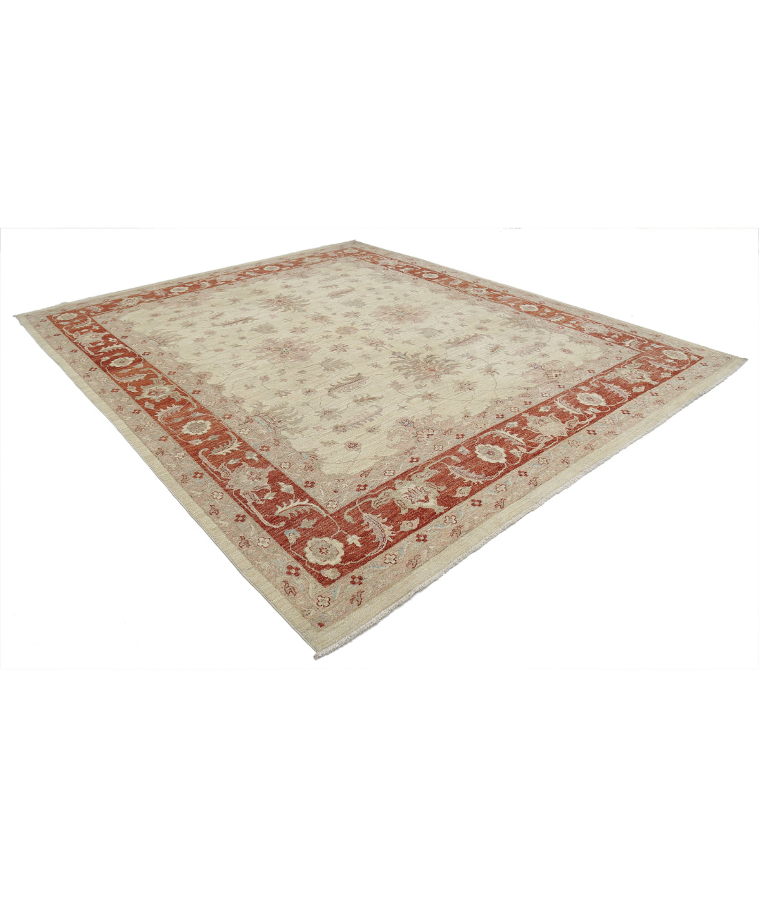 Serenity 9'11'' X 11'6'' Hand-Knotted Wool Rug 9'11'' x 11'6'' (298 X 345) / Ivory / Red