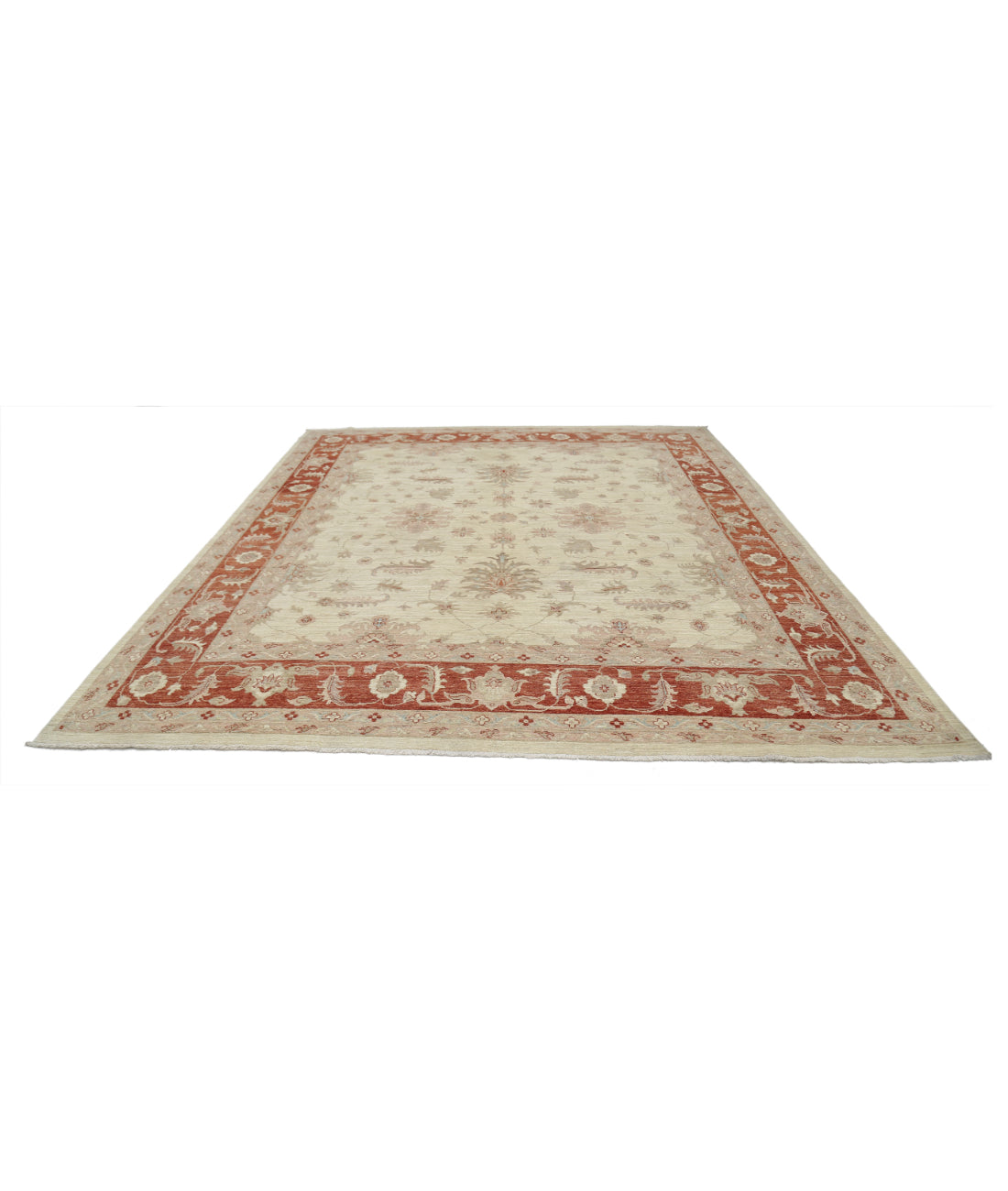 Serenity 9'11'' X 11'6'' Hand-Knotted Wool Rug 9'11'' x 11'6'' (298 X 345) / Ivory / Red