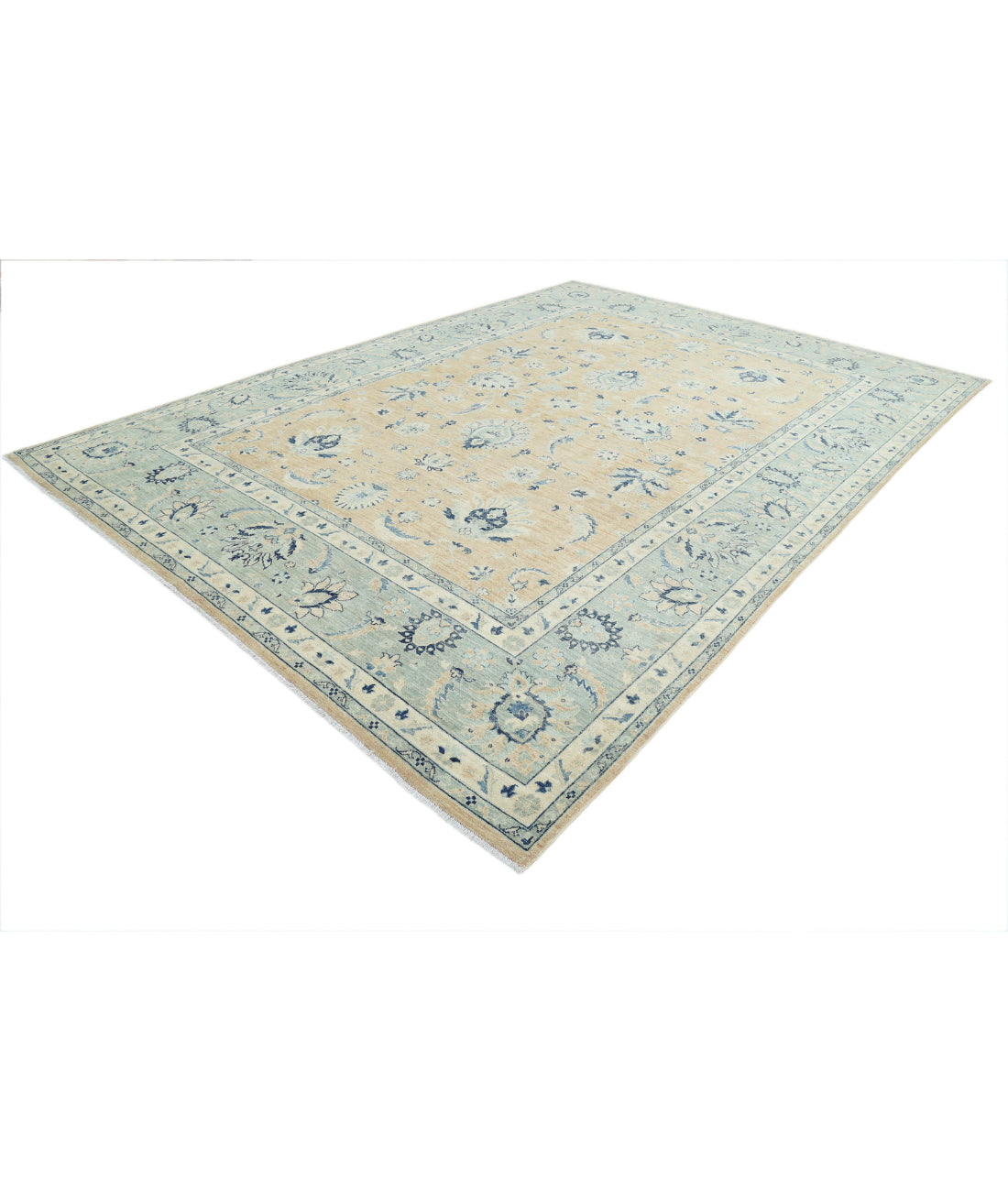 Serenity 9'8'' X 13'5'' Hand-Knotted Wool Rug 9'8'' x 13'5'' (290 X 403) / Taupe / Green