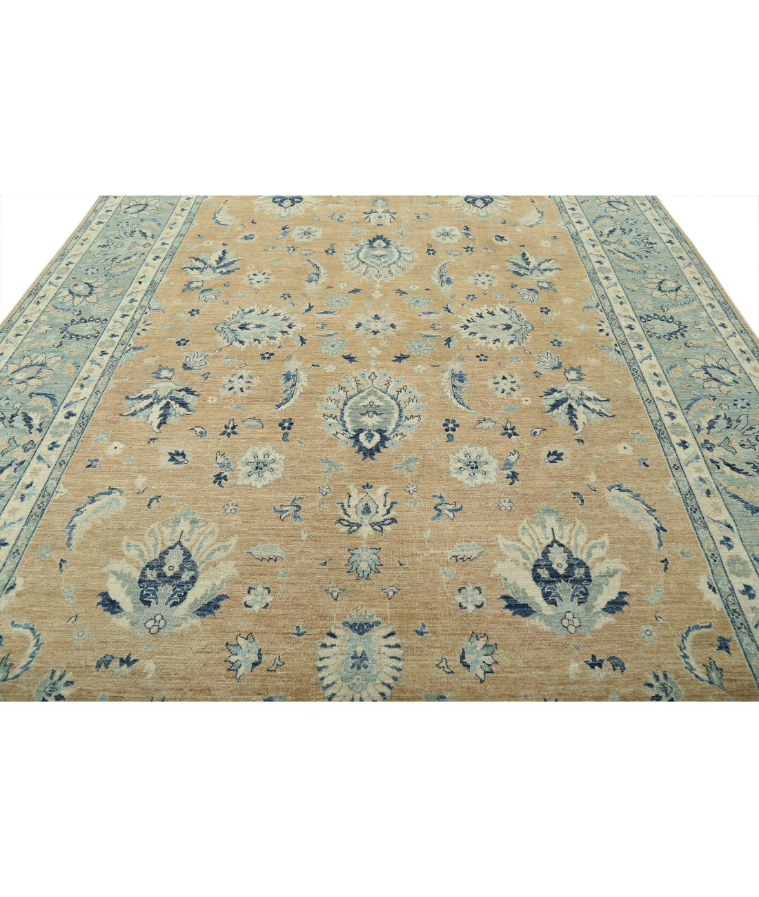 Serenity 9'8'' X 13'5'' Hand-Knotted Wool Rug 9'8'' x 13'5'' (290 X 403) / Taupe / Green