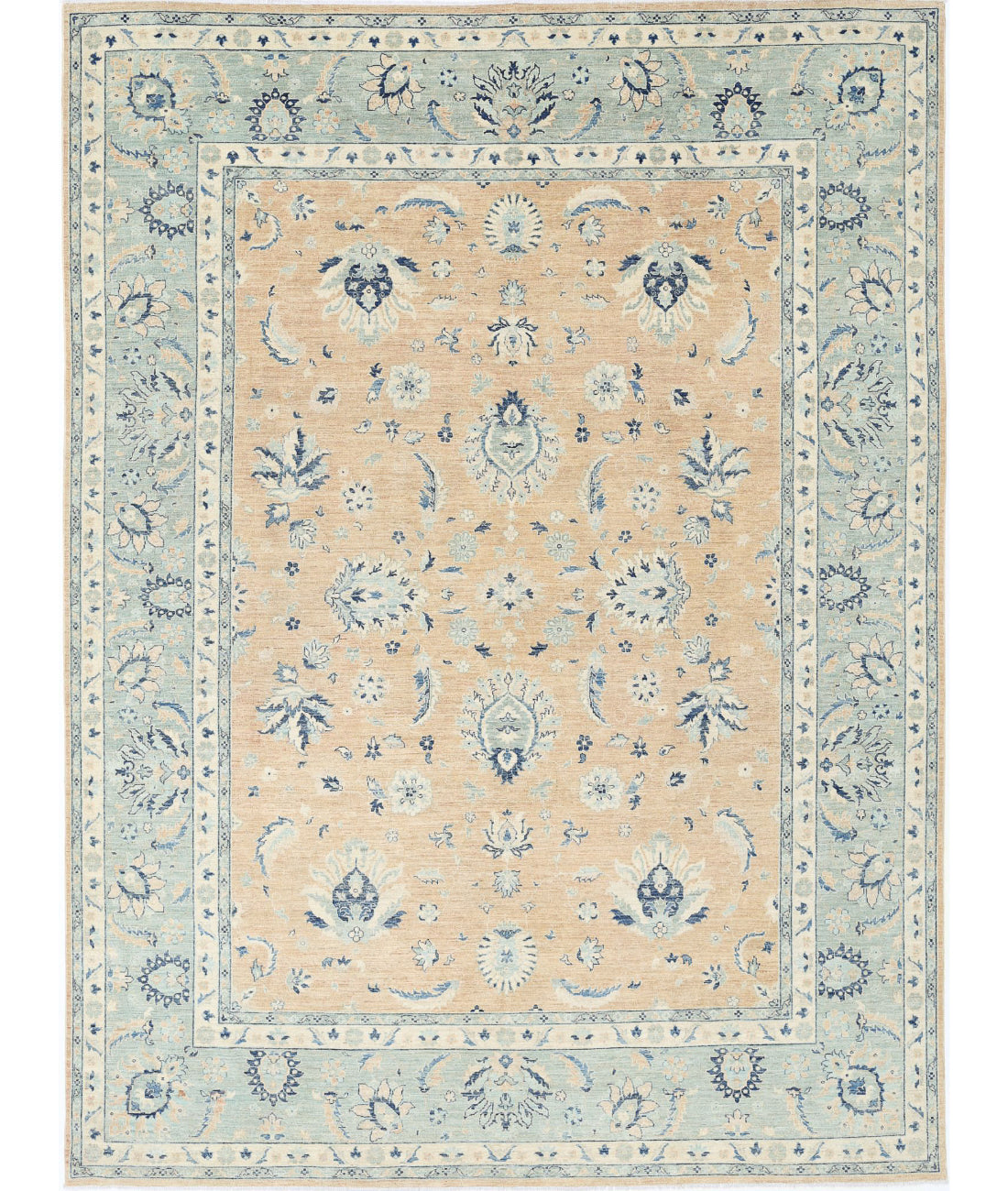 Serenity 9'8'' X 13'5'' Hand-Knotted Wool Rug 9'8'' x 13'5'' (290 X 403) / Taupe / Green