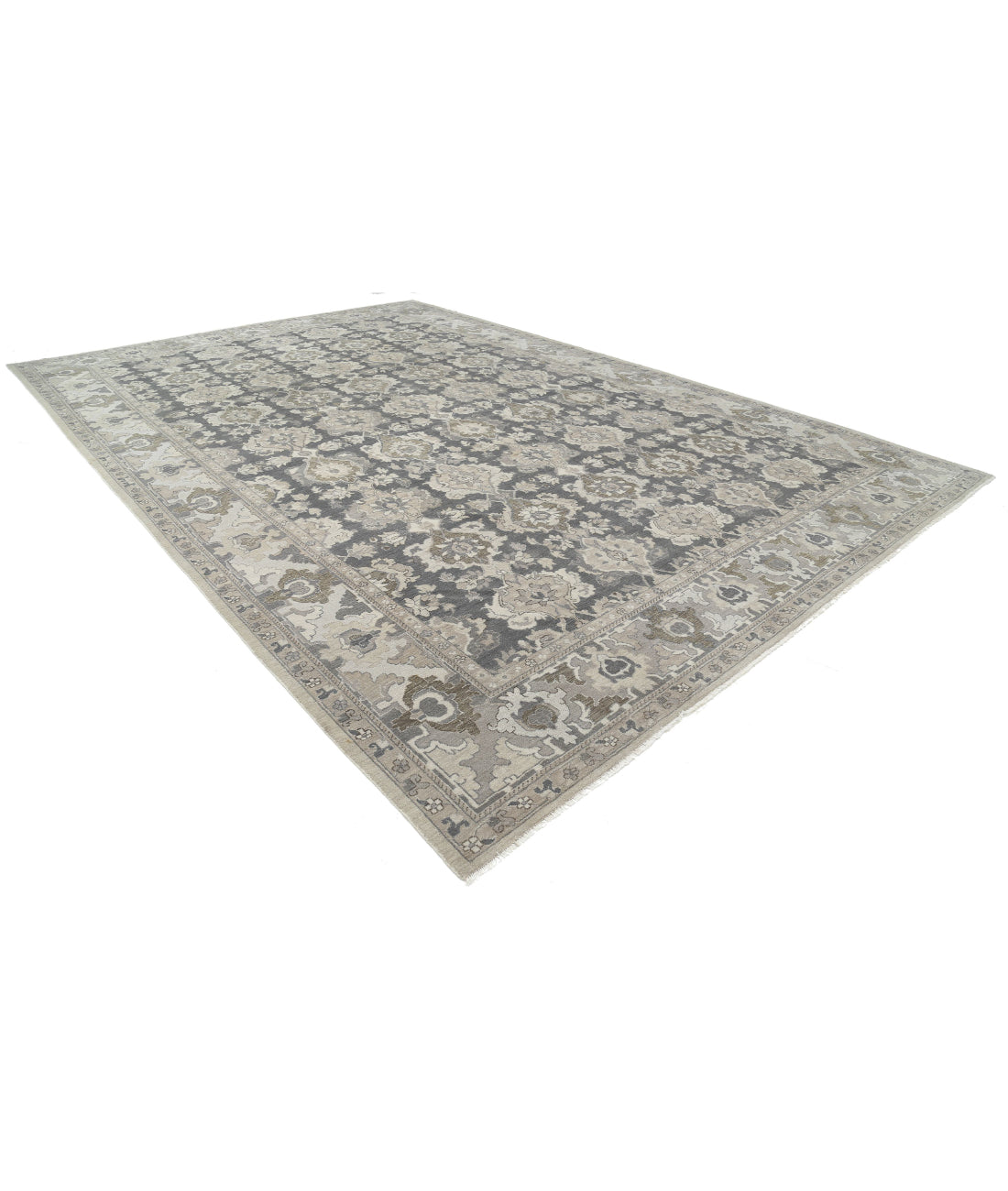 Serenity 11'9'' X 17'6'' Hand-Knotted Wool Rug 11'9'' x 17'6'' (353 X 525) / Grey / Ivory