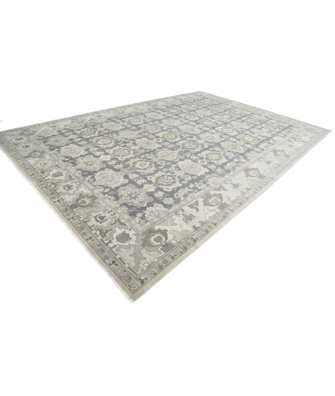 Serenity 11'9'' X 17'6'' Hand-Knotted Wool Rug 11'9'' x 17'6'' (353 X 525) / Grey / Ivory