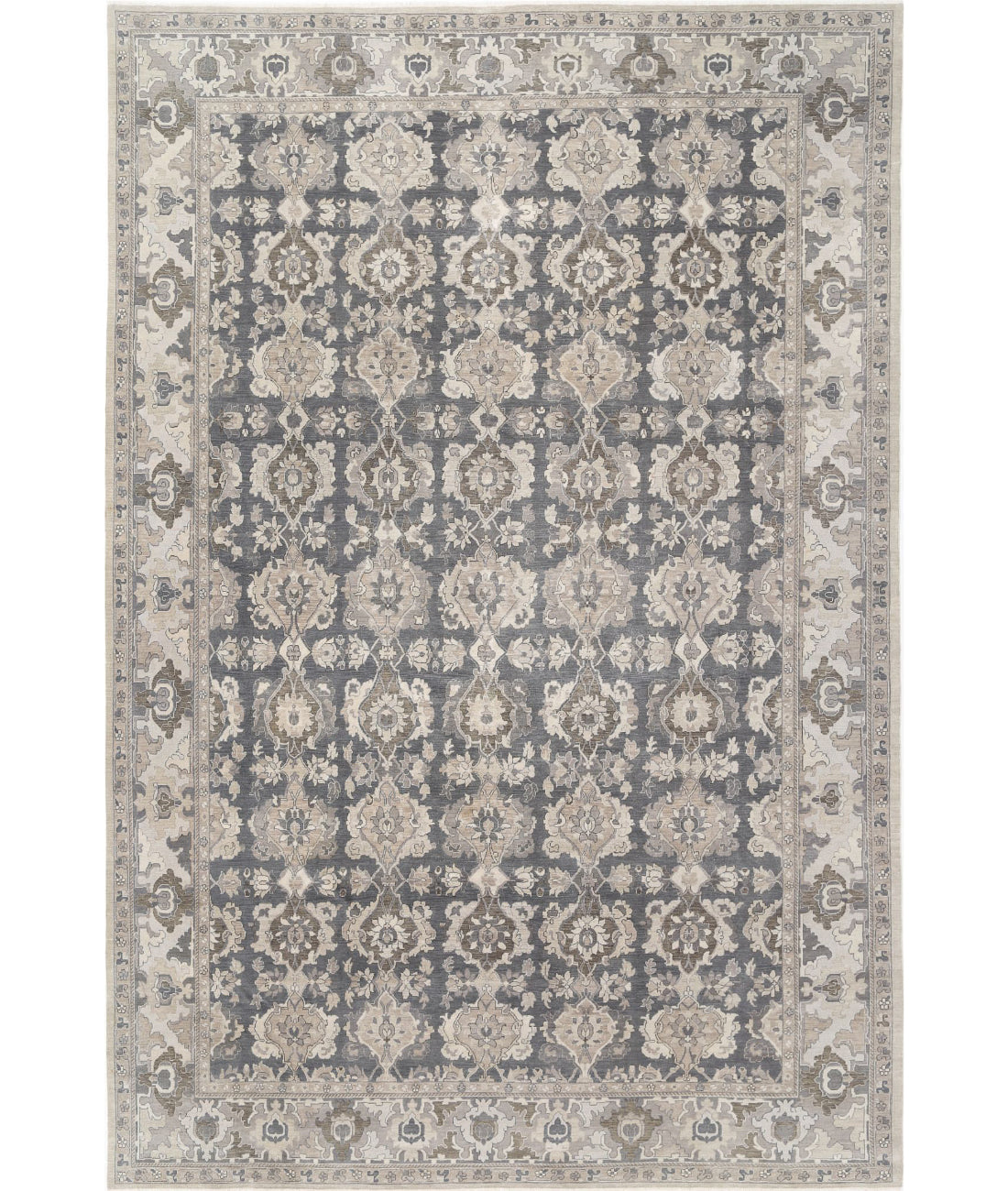 Serenity 11'9'' X 17'6'' Hand-Knotted Wool Rug 11'9'' x 17'6'' (353 X 525) / Grey / Ivory