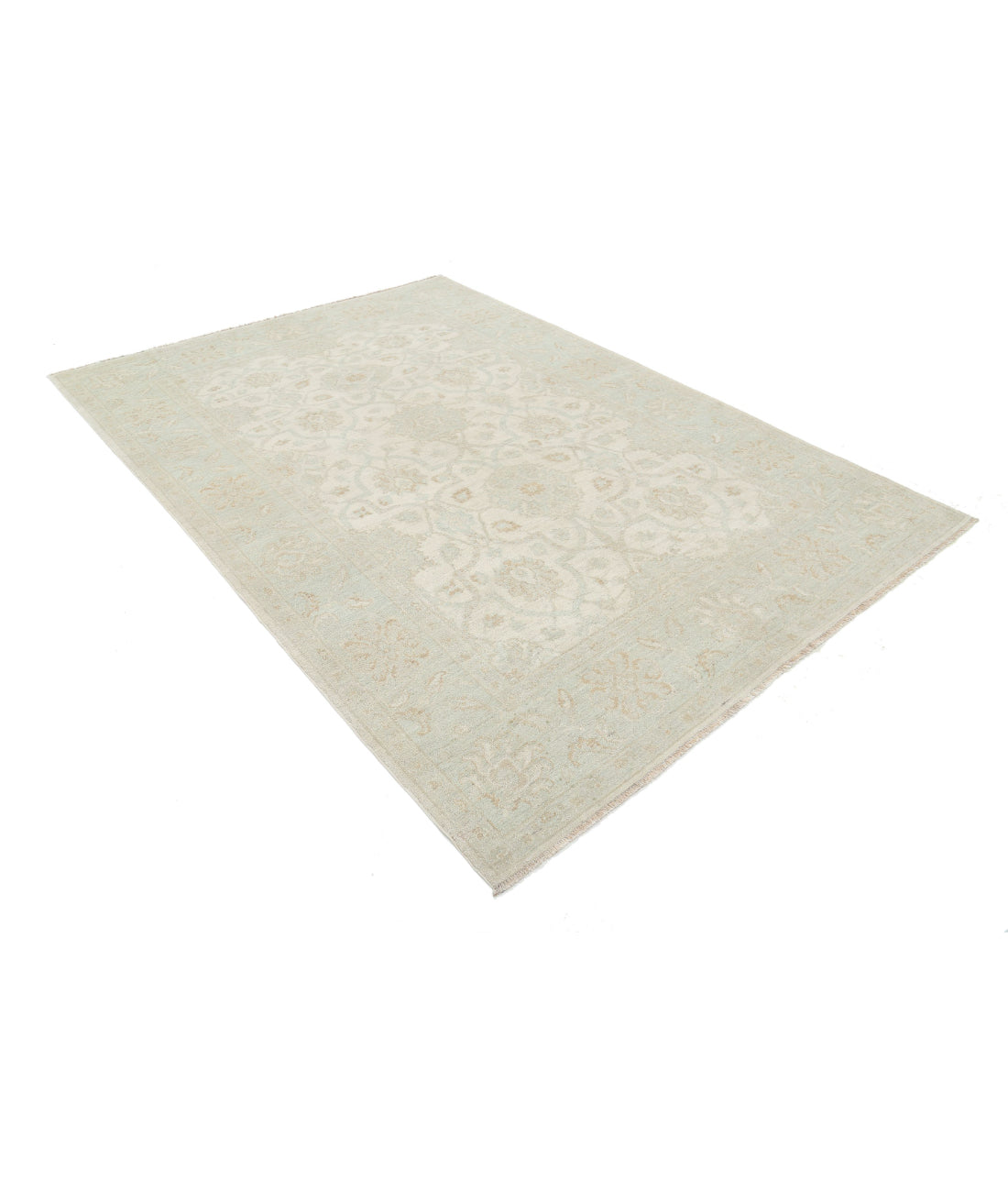 Serenity 6'0'' X 8'7'' Hand-Knotted Wool Rug 6'0'' x 8'7'' (180 X 258) / Ivory / Green