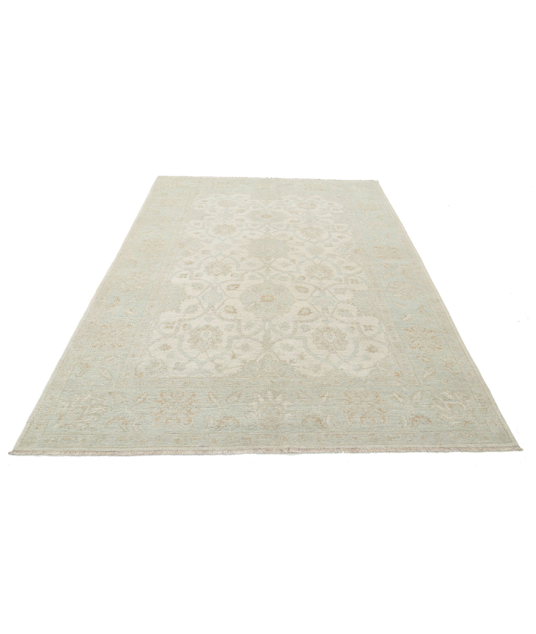 Serenity 6'0'' X 8'7'' Hand-Knotted Wool Rug 6'0'' x 8'7'' (180 X 258) / Ivory / Green