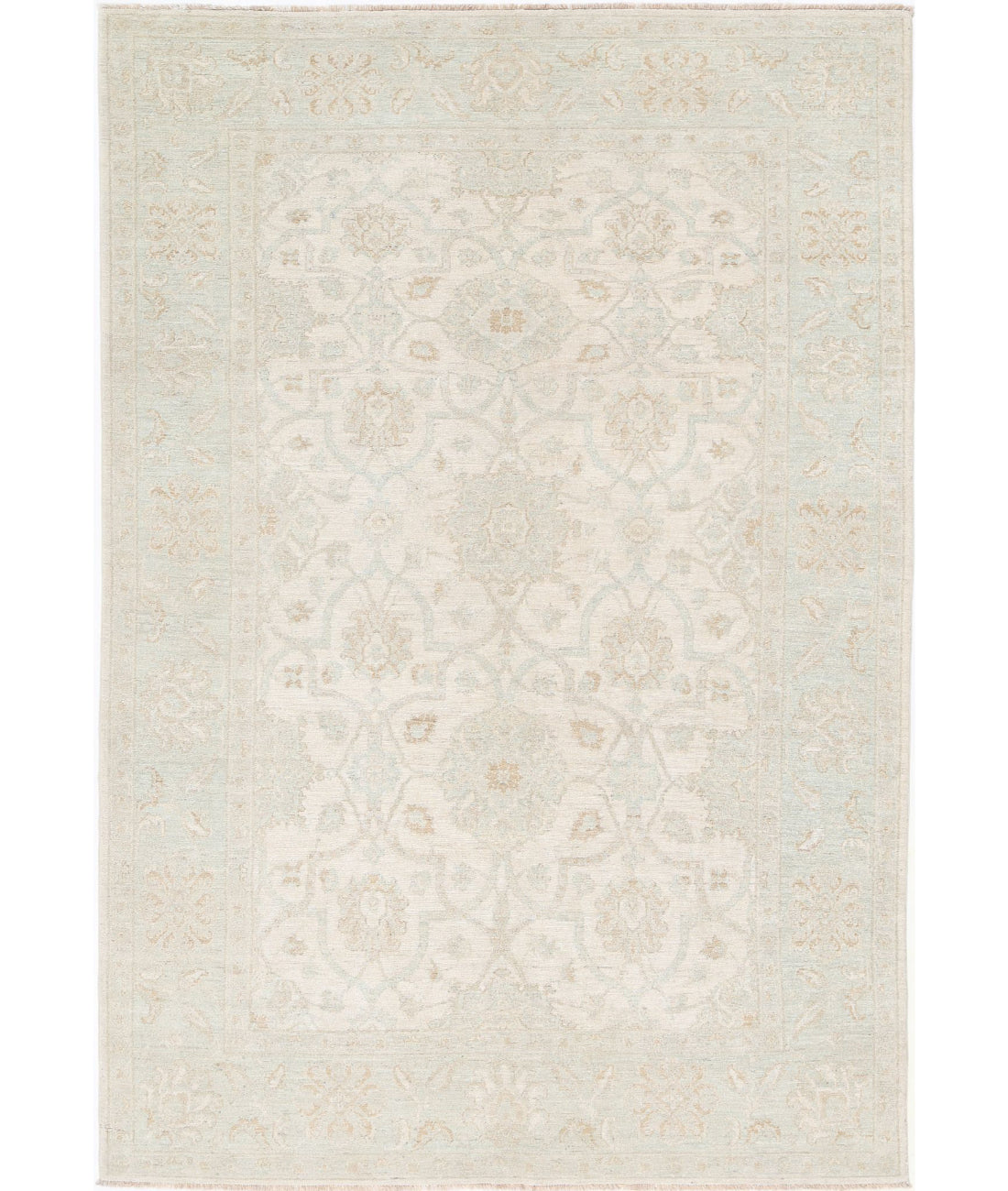 Serenity 6'0'' X 8'7'' Hand-Knotted Wool Rug 6'0'' x 8'7'' (180 X 258) / Ivory / Green