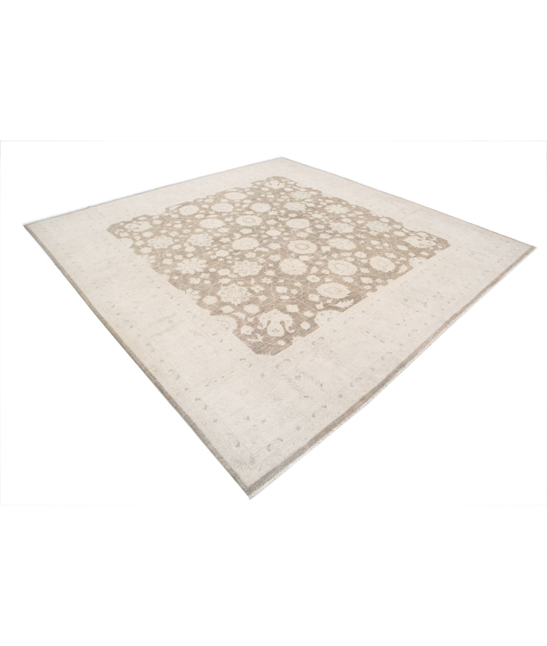 Serenity 9'7'' X 9'7'' Hand-Knotted Wool Rug 9'7'' x 9'7'' (288 X 288) / Taupe / Ivory