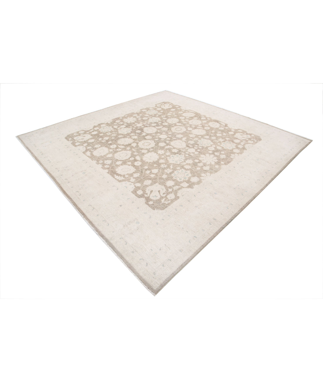 Serenity 9'7'' X 9'7'' Hand-Knotted Wool Rug 9'7'' x 9'7'' (288 X 288) / Taupe / Ivory