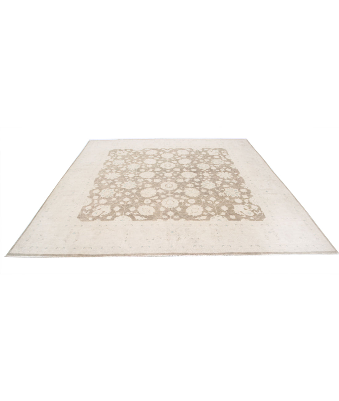 Serenity 9'7'' X 9'7'' Hand-Knotted Wool Rug 9'7'' x 9'7'' (288 X 288) / Taupe / Ivory