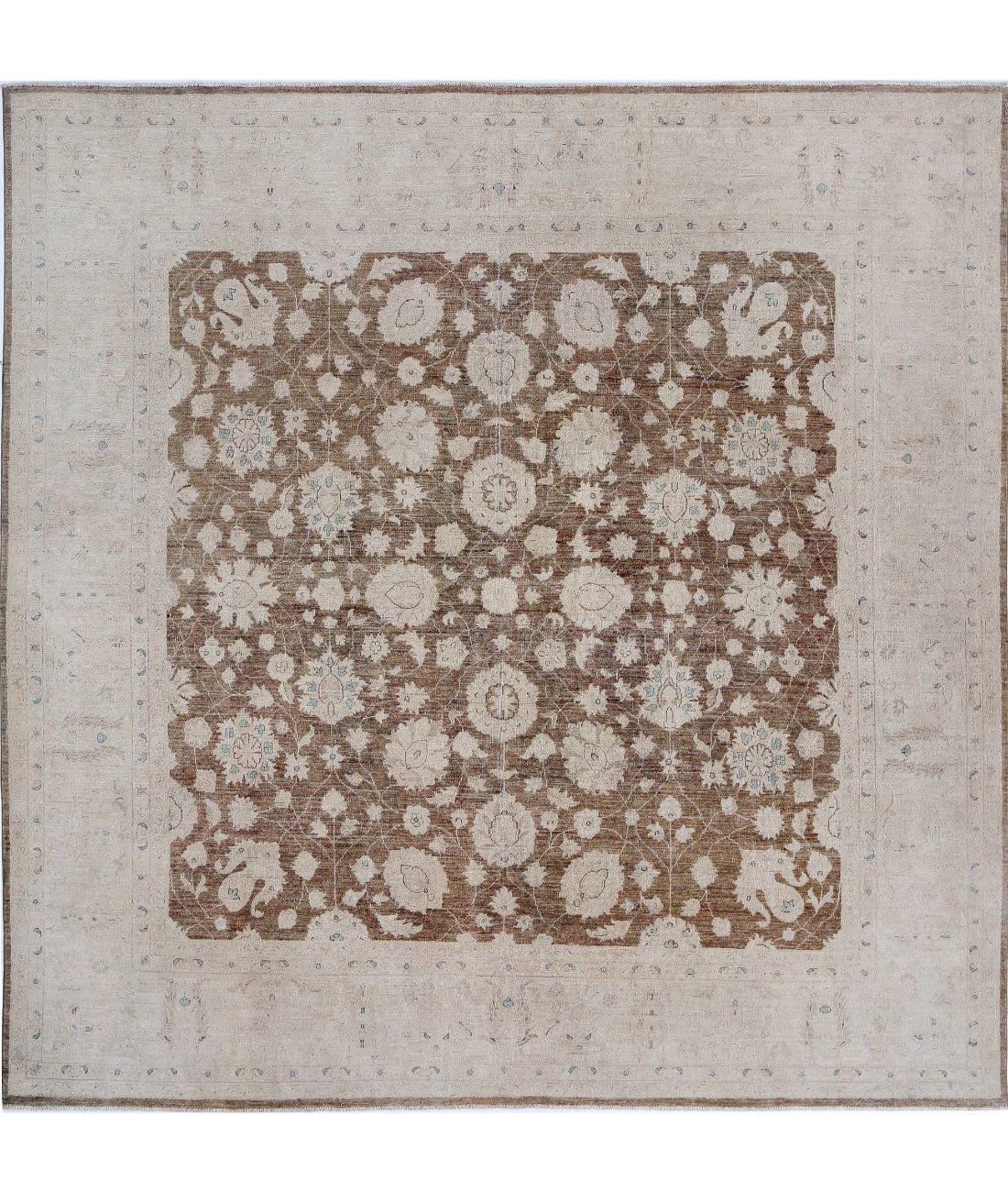 Serenity 9'7'' X 9'7'' Hand-Knotted Wool Rug 9'7'' x 9'7'' (288 X 288) / Taupe / Ivory