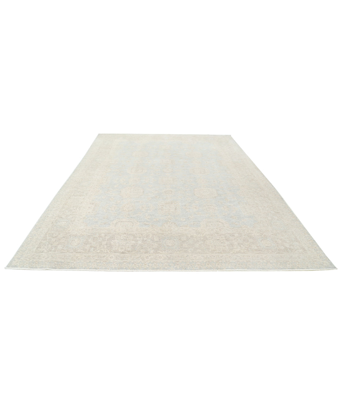 Serenity 9'0'' X 12'2'' Hand-Knotted Wool Rug 9'0'' x 12'2'' (270 X 365) / Blue / Taupe