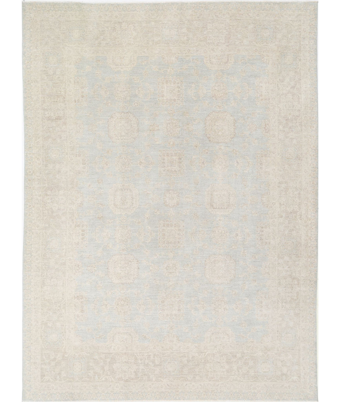 Serenity 9'0'' X 12'2'' Hand-Knotted Wool Rug 9'0'' x 12'2'' (270 X 365) / Blue / Taupe