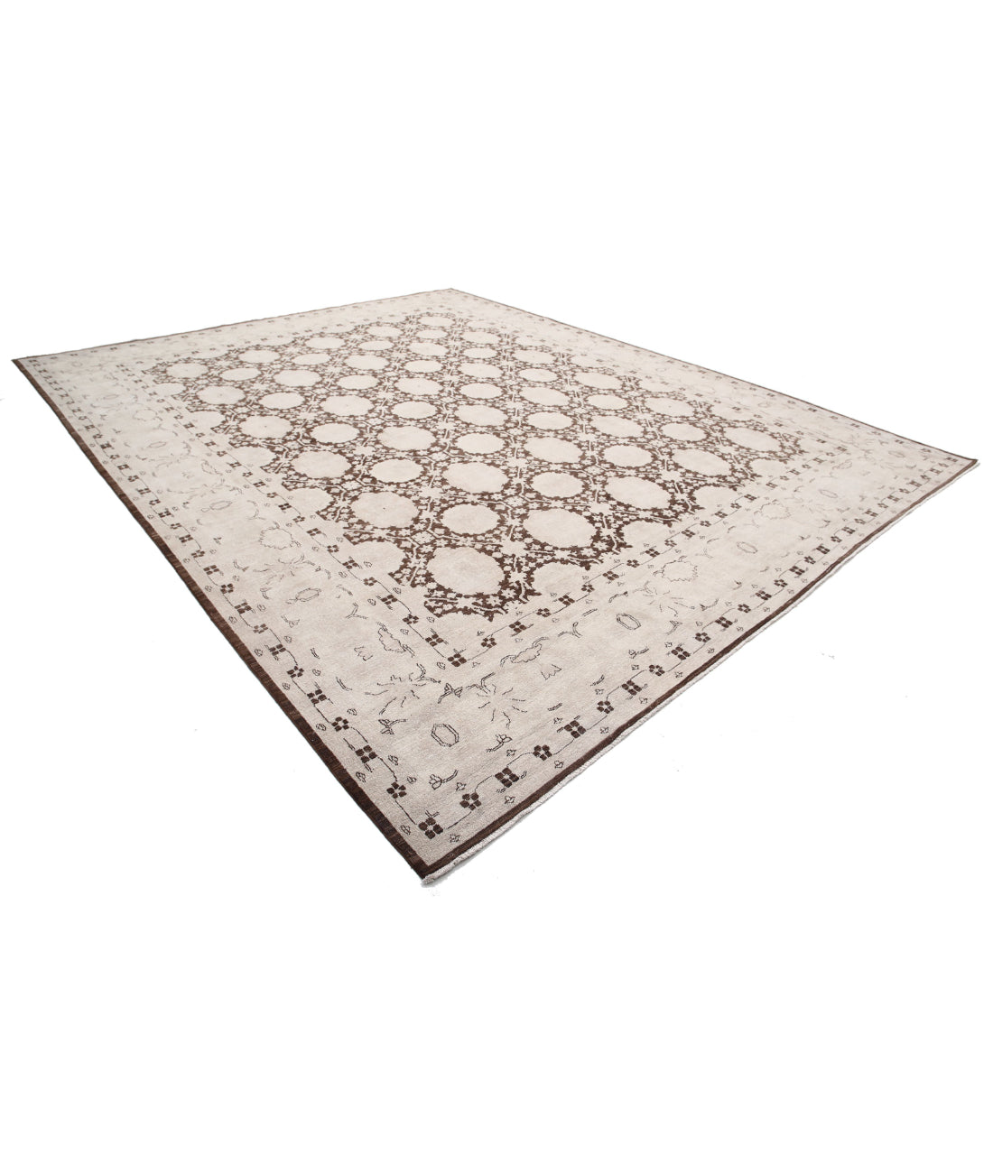 Serenity 11'8'' X 14'5'' Hand-Knotted Wool Rug 11'8'' x 14'5'' (350 X 433) / Brown / Ivory