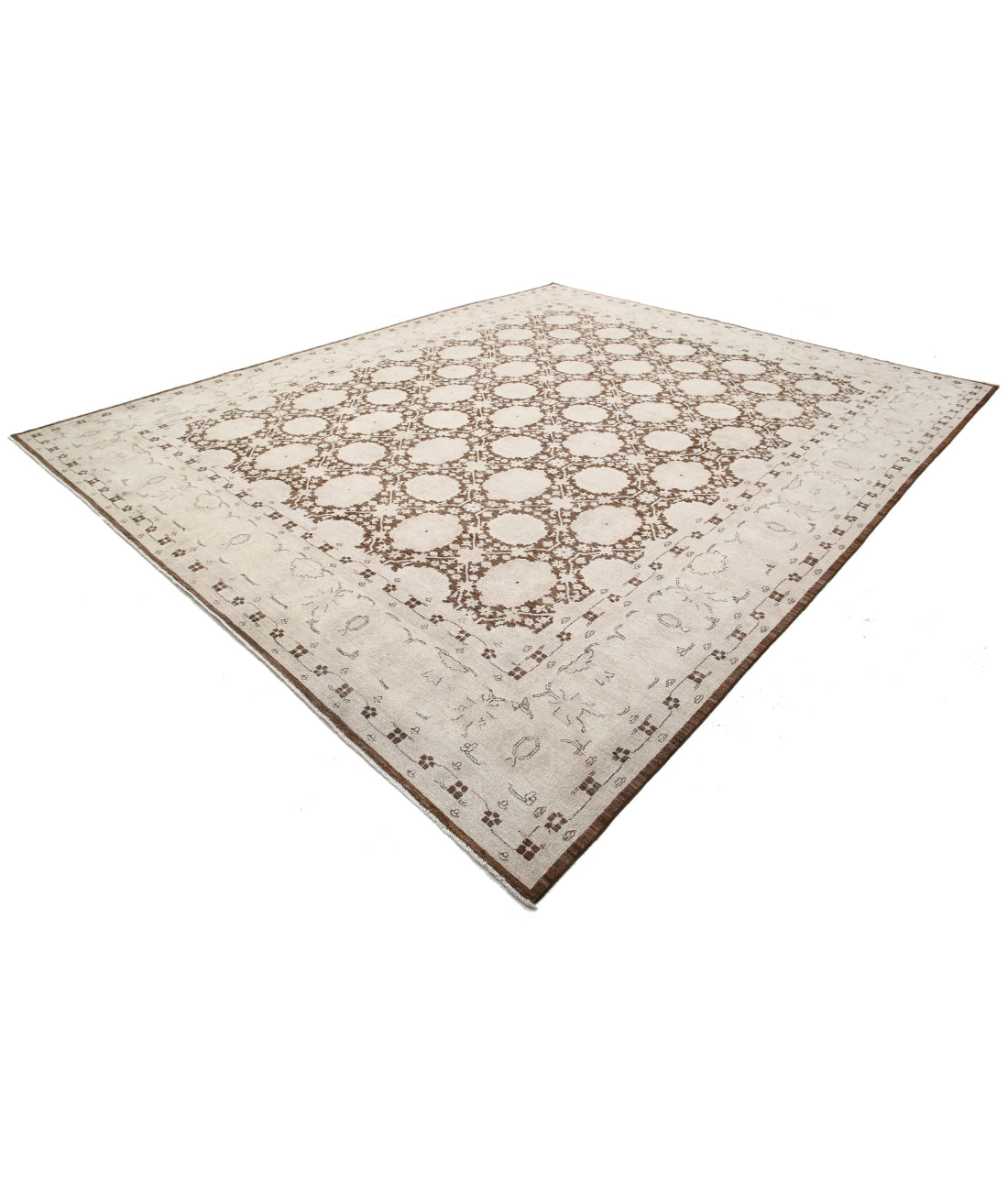 Serenity 11'8'' X 14'5'' Hand-Knotted Wool Rug 11'8'' x 14'5'' (350 X 433) / Brown / Ivory