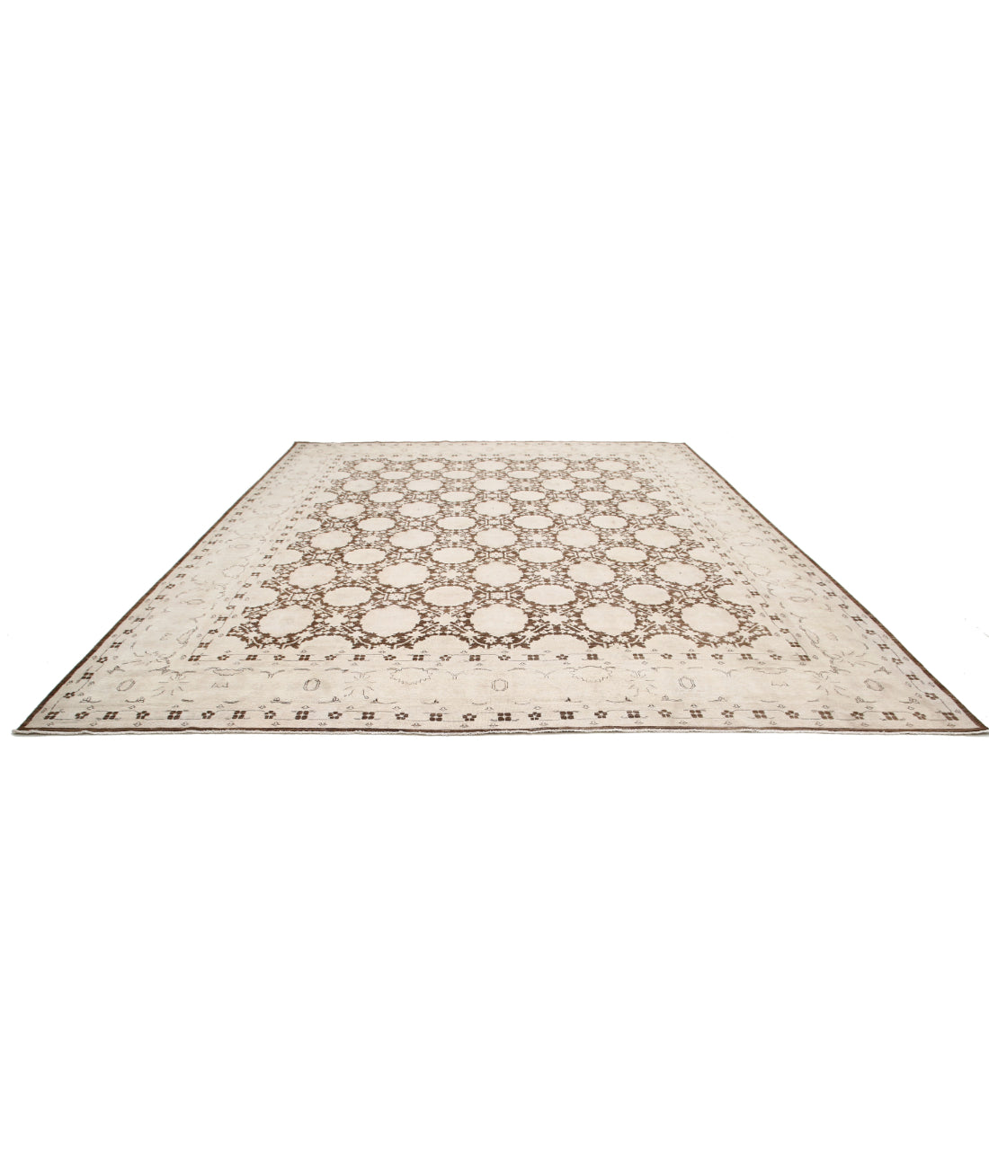 Serenity 11'8'' X 14'5'' Hand-Knotted Wool Rug 11'8'' x 14'5'' (350 X 433) / Brown / Ivory