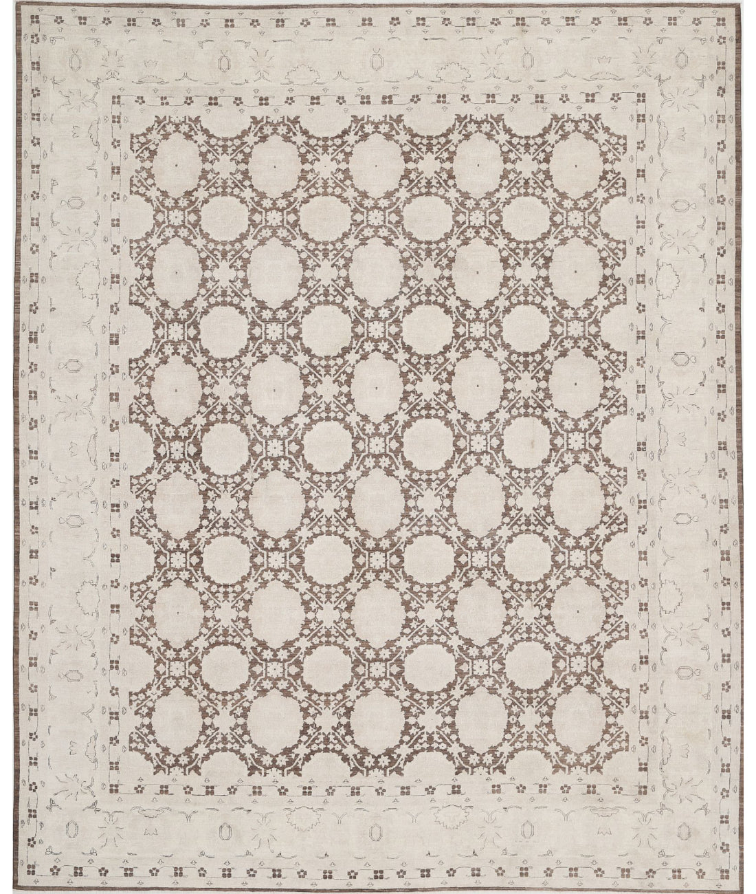 Serenity 11'8'' X 14'5'' Hand-Knotted Wool Rug 11'8'' x 14'5'' (350 X 433) / Brown / Ivory